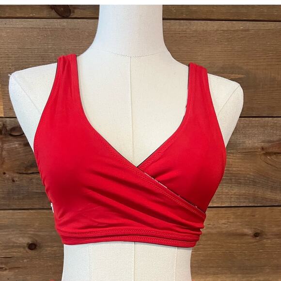 Athleta Bikini Wrap Reversible Bikini Top And Red High Waited Bottoms‎ Size XS - Picture 2 of 8